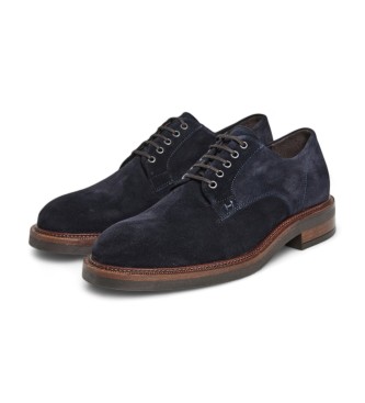 Hackett London Skórzane buty Egmont Velvet w kolorze granatowym