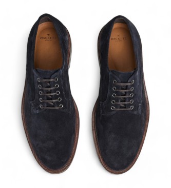 Hackett London Skórzane buty Egmont Velvet w kolorze granatowym