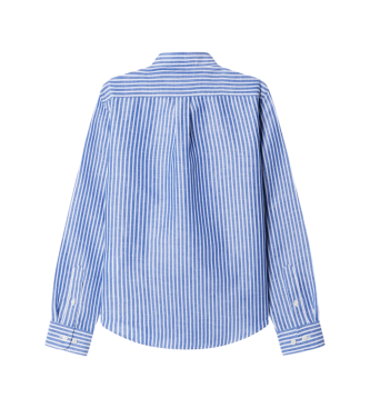 Hackett London Chemise ESS COT LIN PORTER LIN PORTER STR bleu