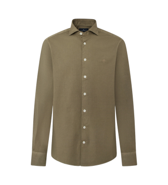 Hackett London Ess Gmt Dye Stret Pop Overhemd groen