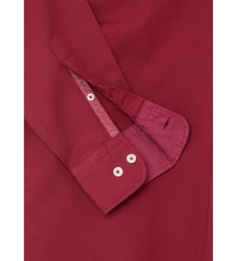 Hackett London Srajca Ess Gmt Dyed Oxford maroon