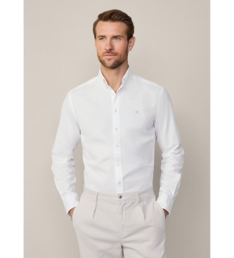 Hackett London Ess Gmt farvet Oxford-skjorte hvid