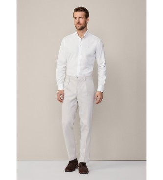 Hackett London Ess Gmt farvet Oxford-skjorte hvid