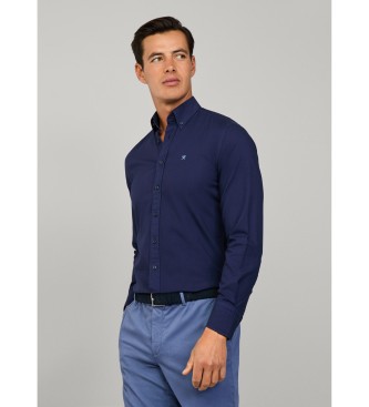 Hackett London Navy gefrbtes Oxford-Hemd