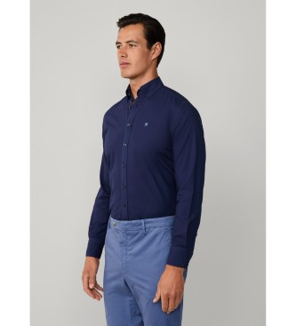 Hackett London Navy gefrbtes Oxford-Hemd