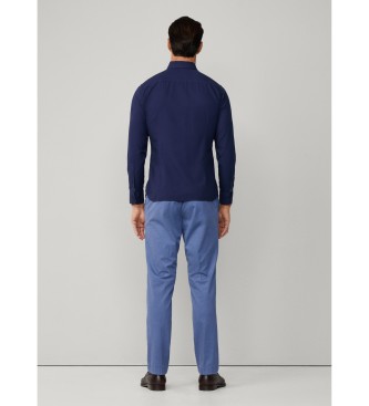 Hackett London Navy gefrbtes Oxford-Hemd