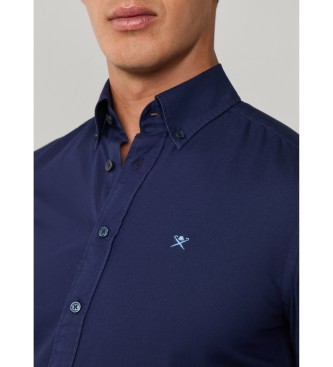 Hackett London Navy gefrbtes Oxford-Hemd
