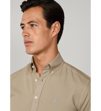 Hackett London Braun gefrbtes Oxford-Hemd