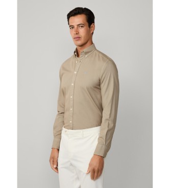 Hackett London Braun gefrbtes Oxford-Hemd