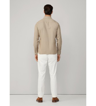 Hackett London Braun gefrbtes Oxford-Hemd