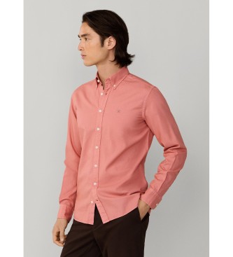 Hackett London Camisa oxford de corte � medida vermelha