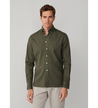 Hackett London Camisa oxford verde escura de corte � medida