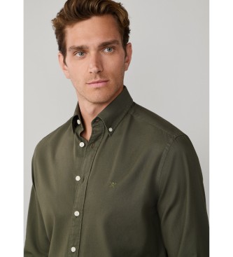 Hackett London Camisa oxford verde escura de corte � medida