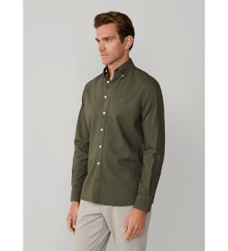 Hackett London Camisa oxford verde escura de corte � medida