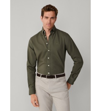 Hackett London Camisa oxford verde escura de corte � medida