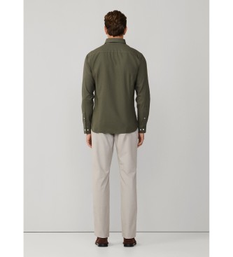 Hackett London Camisa oxford verde escura de corte � medida
