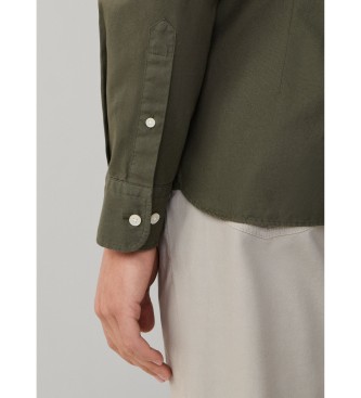 Hackett London Camisa oxford verde escura de corte � medida
