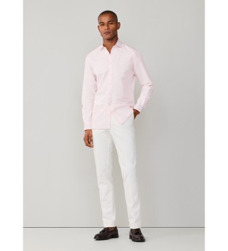 Hackett London Camisa ESS Linho Bengala rosa