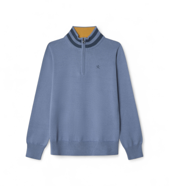 Hackett London Maglia blu con punta essenziale