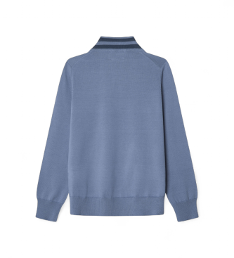 Hackett London Maglia blu con punta essenziale