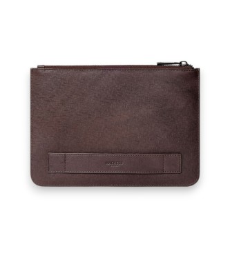 Hackett London multi-purpose brown leather bag