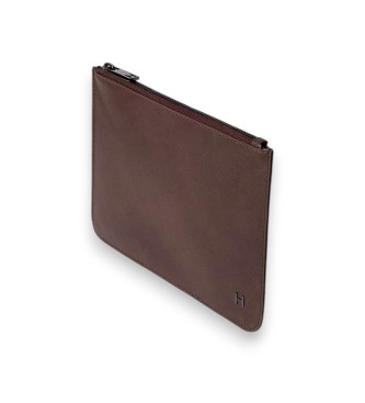 Hackett London multi-purpose brown leather bag