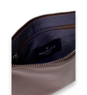 Hackett London multi-purpose brown leather bag