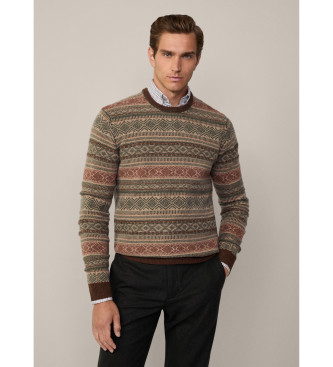 Hackett London Fairisle Crew grn