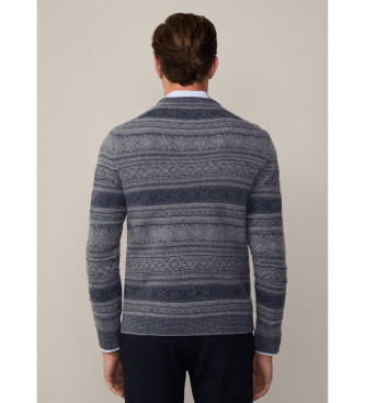 Hackett London Fairisle Crew jumper grey