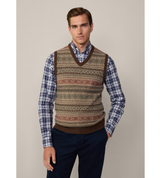 Hackett London Colete Fairisle verde