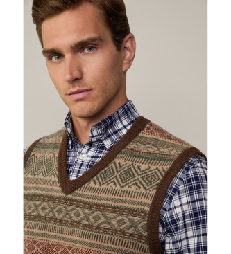 Hackett London Trak Fairisle zelene barve