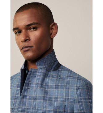 Hackett London Fancy Check blazer blauw