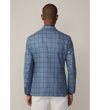 Hackett London Fancy Check blazer blauw