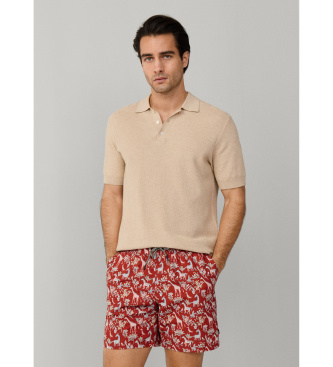 Hackett London Fauna swimsuit red