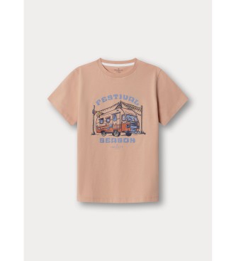 Hackett London Maglietta del Camper Festival color pesca