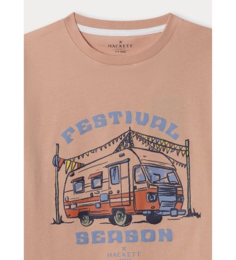 Hackett London Maglietta del Camper Festival color pesca