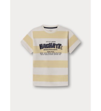 Hackett London T-shirt Festival Stripe giallo pastello