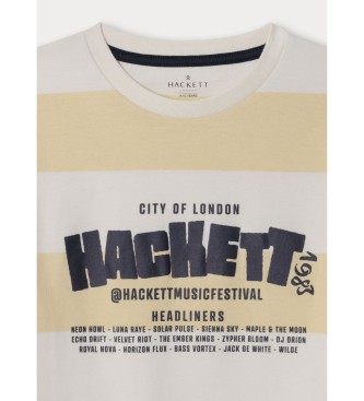 Hackett London T-shirt Festival Stripe giallo pastello
