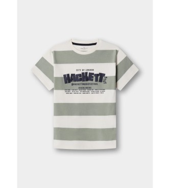 Hackett London T-shirt da festival a righe verde salvia