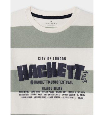 Hackett London T-shirt da festival a righe verde salvia