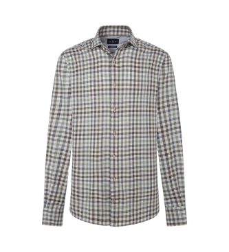 Hackett London Flanelowa koszula Gingham zielona