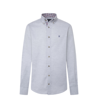 Hackett London Camisa Flannel Trim gris