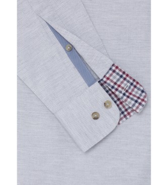 Hackett London Camisa Flannel Trim gris