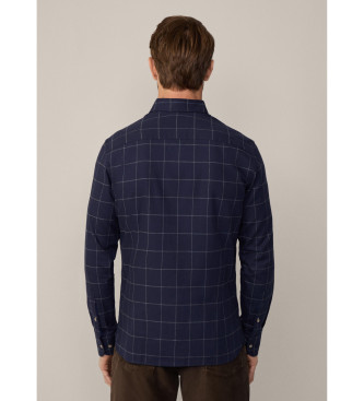 Hackett London Camisa Flannel Windowpane marino