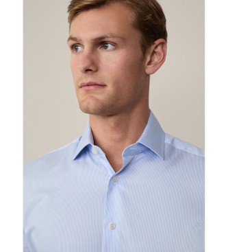 Hackett London Camisa formal de Bengala azul