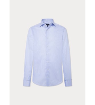 Hackett London Camisa formal de Bengala azul