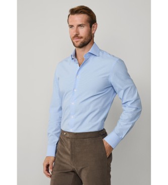 Hackett London Formal Gingham Shirt blue