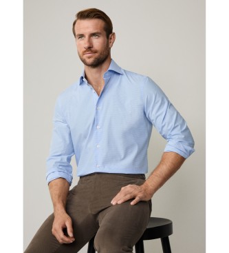 Hackett London Formal Gingham Shirt blue