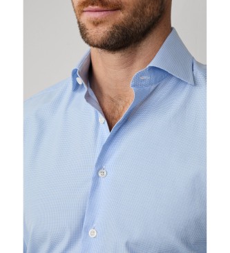 Hackett London Formal Gingham Shirt blue