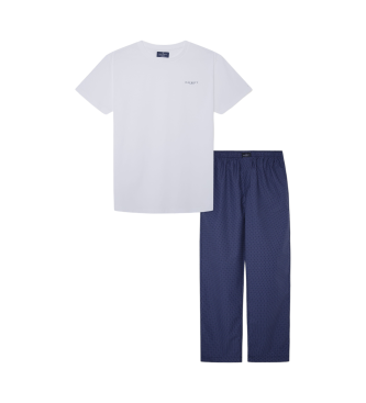 Hackett London Pijama Gem blanco, marino